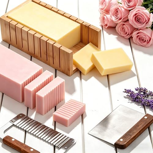 Soap Making Kit for Adults All-in-One Soap Making Supplies Includes Melt & Pour 2.2LBs Goat Milk Soap Base, Silicone Loaf Molds, Cutting Box Premium 500+PCS DIY Craft Supplies - Image 6
