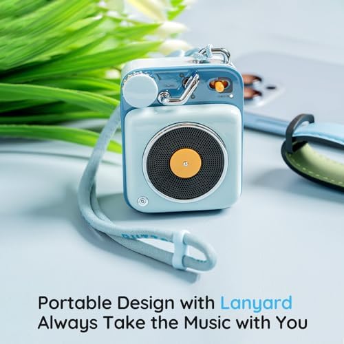 Muzen Mini Bluetooth Speaker, Button Small Cute Portable Metal Retro Wireless Speaker with Loud Volume Great Sound and Portable Lanyard & Gift Bag for Office Classic Vintage Decor - Image 2