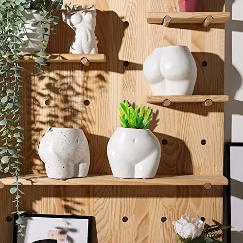 Cute Body Shaped Planter Fun Resin Plant Pots with Drainage Hole - Image 4