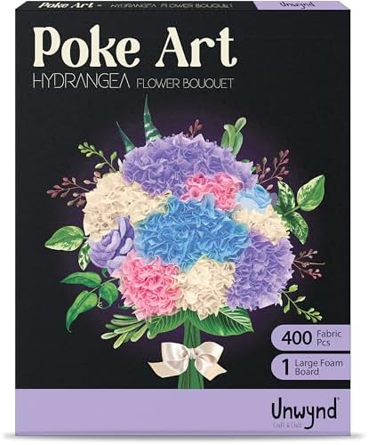 Unwynd Poke Art Hydrangea Flower Bouquet Kit for Adults, Women and Teens by Unwynd