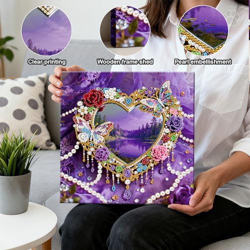LQCrafK DIY 3D Pearl Art Painting Handcraft Kit for Adults Beginners, Home Wall Decoration, Creative Design Framed Painting with Tools-Mirror - Image 4