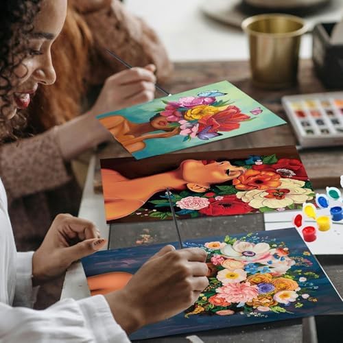 Ctosree 6 Pack Pre Drawn Canvas Painting Kit 8x10 Stretched, Gorgeous Lady - Image 7