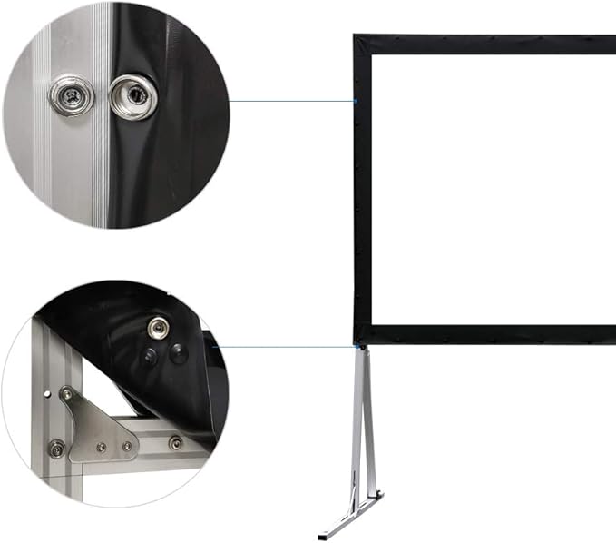 SCREENPRO 120inch Projector Screen with Stand, Fast Outdoor Movie Screen for Patio with Adjustable Leg(33"-51"),16:9 HD 4K Projector Screen for Yard Camping with Portable Carry Bag