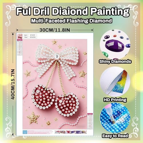 HITO Cherry Pearl Diamond Painting Kits for Adults Pearl Diamond Art Kits - Image 2