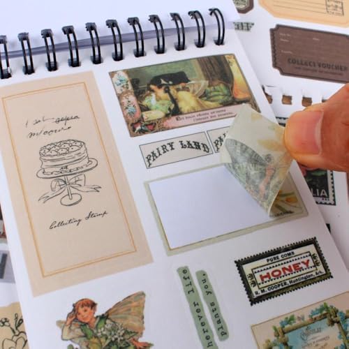 532PCS Vintage Stickers for Scrapbooking, 50 Sheets Precut Washi Stickers Book for Journaling, Scrap Book Ephemera for Junk Journal Supplies, Scrapbooking, Bujo, Collage, Crafts Arts - Image 6