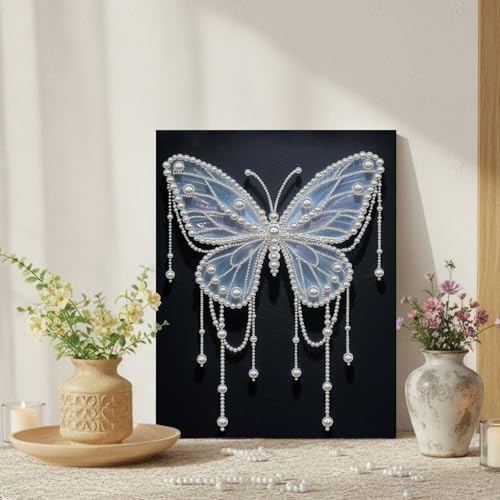 DIY Pearl Painting with Frame, Creative Design, Handmade Stress-Relieving Home Wall Decoration, Includes Frame and Tools-Butterfly-2 - Image 6