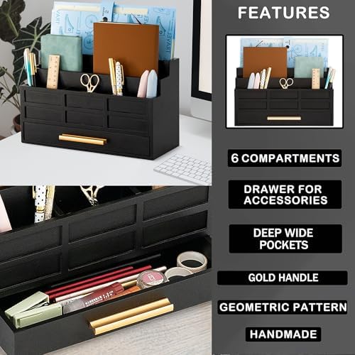 Desk Organizer with Drawer, Countertop Bill Mail Organizer and File Storage - Image 6