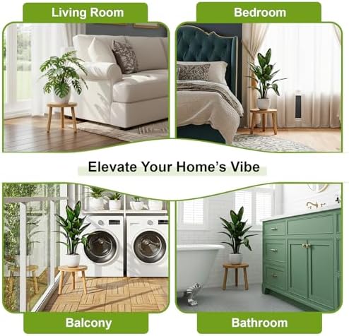 Delma Wood Plant Stands 5-Pack Indoor, Plant Stool, Light Brown - Image 4
