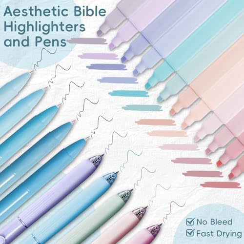 XKDOUS 50 Bible Study Supplies Journaling Kit with Journal and Case, Blue - Image 4
