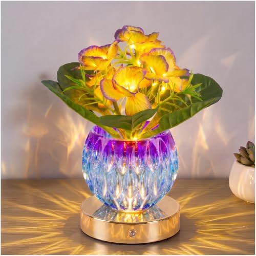 Primrose Flower Table Lamp, USB Rechargeable LED Bedside Lamp by LightYourLife