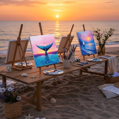 Sherr 12 Pcs Pre Drawn Canvas for Adults,Beautiful Scenery,8 x 10 Inch - Image 5