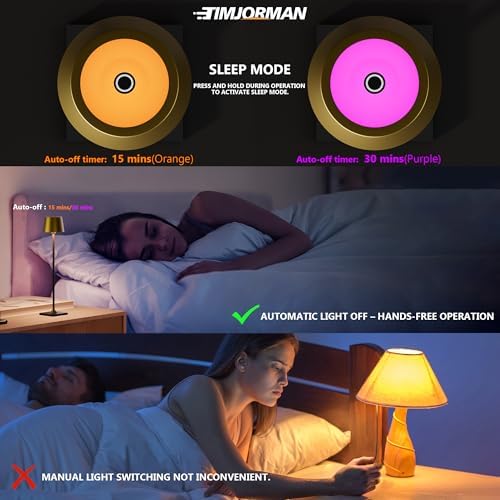 Timjorman Compact Cordless Table Lamp, Rechargeable LED Night Light, Dual Light Source (RGB Top & Warm Bottom), Touch Control & Timer, Metal Lamp for Bedroom & Kids Room (Antique Brass & Black) - Image 6