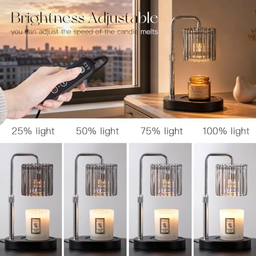 Candeldo Candle Warmer Lamp with Timer: Silver Wax Melt Warmer - Image 5