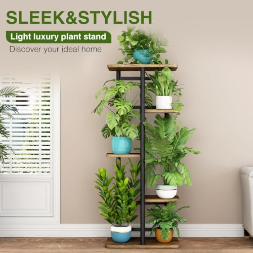 LINZINAR Plant Stand Indoor 5 Tier Metal Corner Tall Flower Shelf - Image 3