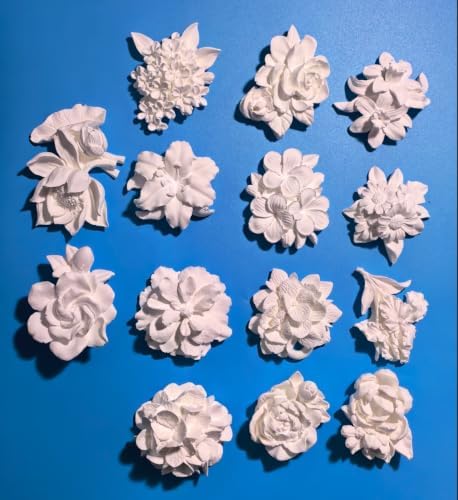 14 Pcs Plaster Painting Kit, Flower Magnet Craft Kit for Adults & Teens by HuiBeans