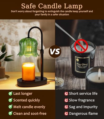 Candle Warmer Lamp with Timer - Electric Candles Wax Warmers Glass Lamps - Image 2