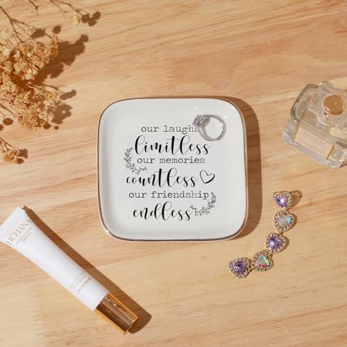Best Friend Birthday Gifts For Women Friendship Ring Dish Bff Trinket Tray - Image 2