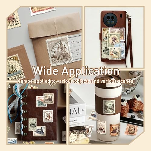 Vintage Scrapbook Stickers Set, Retro Stickers for Bullet Journal, Antique Looking Sticker for Junk Journal Collage Album (Memory Stamp 100pcs) - Image 2
