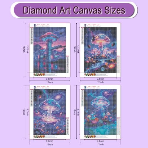DOZEEZOP 4-Pack Diamond Art Kit for Adults, 5D Diamond Painting 12x16 Inch - Image 5