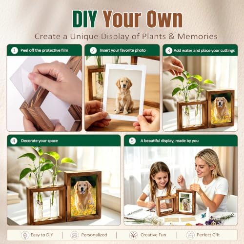 Plant Propagation Station with Wooden Picture Frame, Desktop Home Decor - Image 3