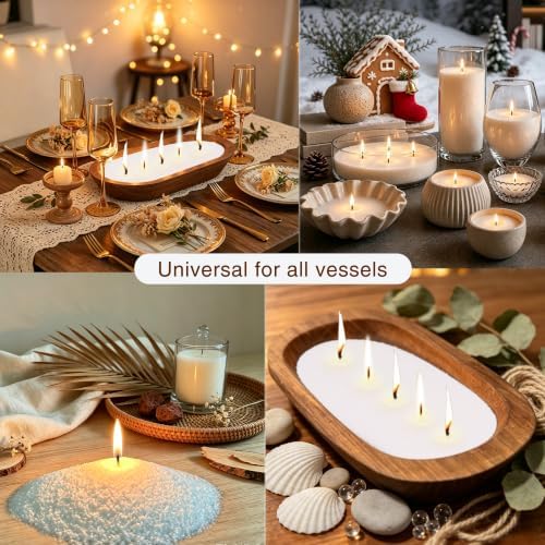 YeeQue Pearled Candle Sand with Wicks and Wooden Dough Bowl DIY Candle Making Kit: 18oz Sand Wax, 50x Cotton Wicks, 140 Hours Burn Time for Home Women Girl Birthday Gift - Image 3