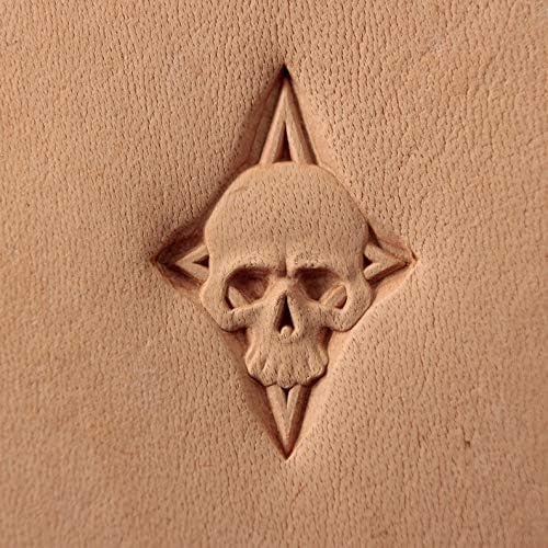 DandS ltd Skull Leather Stamp Tool, Professional Steel Craft Tool for Leatherworking, Embossing, Carving & Stamping Leather Projects, Belts Wallets & DIY Projects Compatible with Mallet #377B