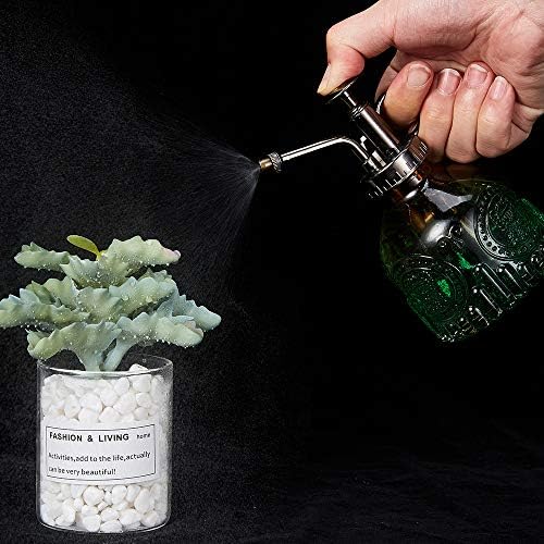 Glass Plant Mister Spray Bottle, Vintage Plant Spritzer, Succulent Watering Bottle with Top Pump, Small Plant Sprayer Mister Watering Can for Indoor Outdoor Houseplant - Green Brown Gradient - Image 4