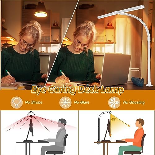 LED Desk Lamp with Clamp and Base, Dual Head Monitor Light - Image 5