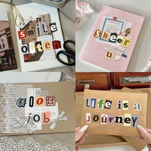 PRSTINCOL 1900+ Magazine Letter Stickers,Vintage Scrapbook 24 Sheets Letters Stickers,Ransom Alphabet Stickers for Scrapbooking Supplies Journaling DIY Crafts Gift Junk Journal - Image 4