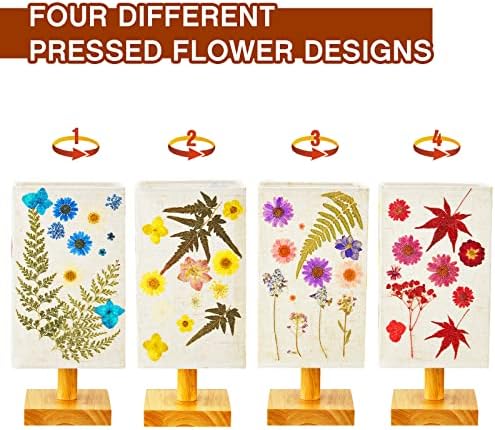 Hortsun Pressed Flower Vintage Table Lamp,Rectangle - Image 6