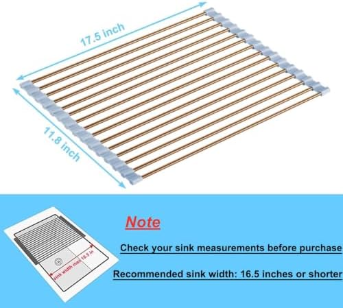 Roll Up Dish Drying Rack Over the Sink Stainless Steel Kitchen Dish Drainer - Image 4