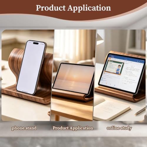 Solid Wood Tablet & Phone Stand–Minimalist Desk Organizer - Image 5