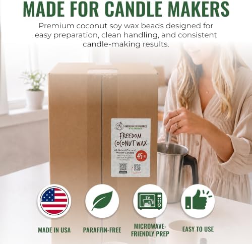American Soy Organics Freedom Coconut Soy Wax Beads, Candle Wax, 45 lbs - Image 6