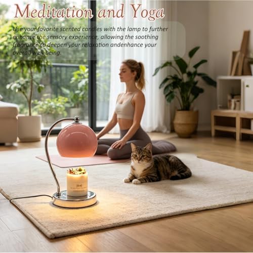Wide Base Candle Warmer Lamp with Timer & Dimmer (Pink) - Image 5