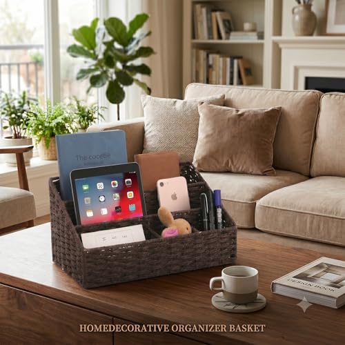 Mail Organizer Countertop, Mail Organizer, Mail Sorters, Magazine File Holder, Desk Organizer and Accessories, Dark Brown - Image 3