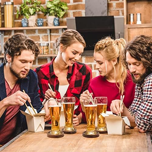 Set of 4 Wooden Coasters for Drink Absorbent-Acacia Wood Drink Coasters Set - Image 4