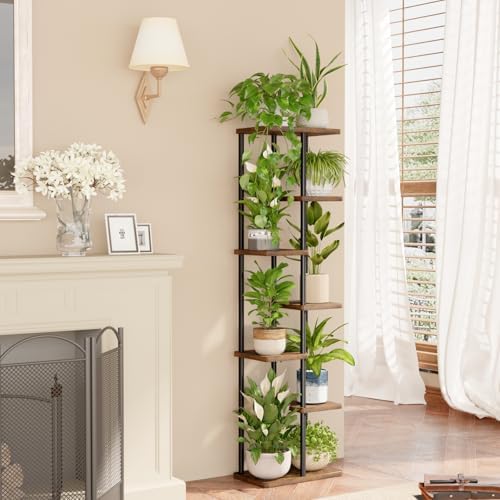 Bamworld Plant Stand 7 Tier Tall Shelf for Multiple Plants Brown - Image 2
