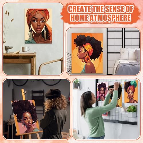 Sherr 140 Pcs 20 Set Pre Drawn Canvas Painting Kit, Elegant Lady - Image 5
