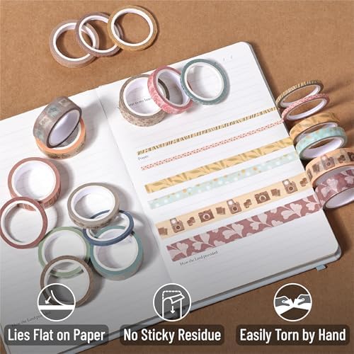 Mr. Pen- Washi Tape Set, 21 Rolls, Assorted Sizes, 5 Yards/Roll - Image 5