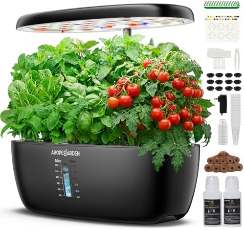 Ahopegarden Hydroponics Growing System: 12 Pods Indoor Herb Garden with LED by Ahopegarden