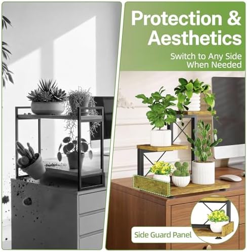 iDavosic.ly Table Top Small Plant Stand, Succulent Holder for Desk, Brown - Image 5