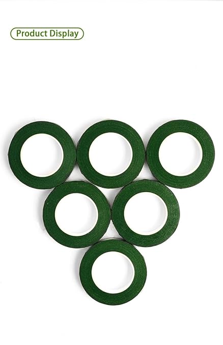 6 Rolls Floral Tape, 0.472 in Wide Flower Tape,Plant Tape/Bouquet Accessories/Floral Tape for Fresh Flowers/Green Washi Tape/Stretching Adhesive for Flower Arrangements Supplies,Stretching to 1181 in