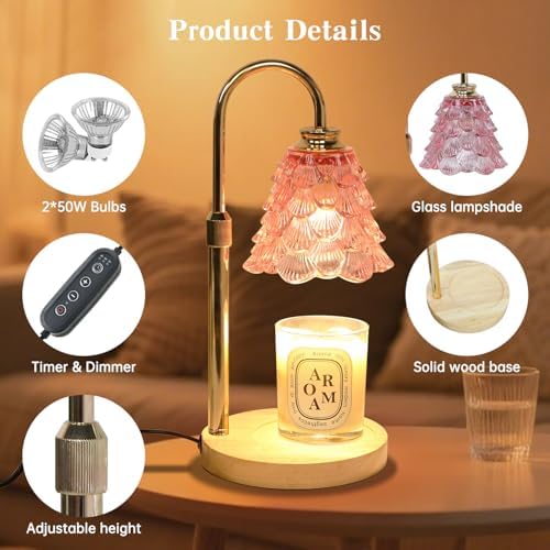 GEEZO Fragrance Candle Warmer Lamp，Electric Candle Warmer with Timer & Dimmer，Mom Christmas Birthday Gifts for Women, House Warming Gifts New Home Bedroom Decor - Image 6