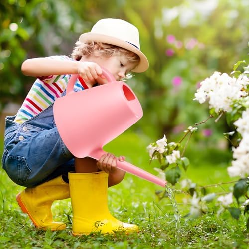 ZXJ Plant Watering Cans for Indoor and Outdoor Home Garden Plants - with Long Spout - Pink - 1/2 Gallon - Image 4