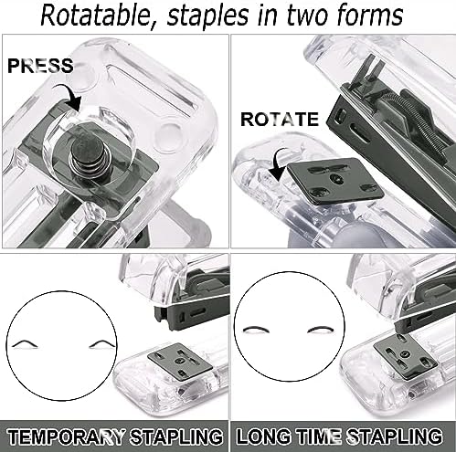 Office Desk Accessories, Acrylic Stapler, Staple Remover, Tape Holder, Pen Holder, Ballpoint Pen, Scissor, Binder Clips, 1000pcs Staples, Phone Holder, Ruler, Transparent Glue and 300 Notes - Image 3