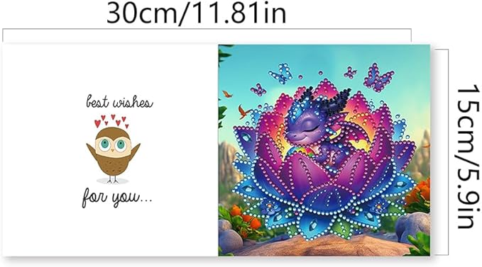 Ceitura 6Pcs DIY Shell Breaker Baby Dragon Diamond Art Painting Crafts Rhinestone Painting Makeing Greeting Card Making Kit Postcard for Holiday Christmas New Year Party Favors 11.81 * 5.9 inch