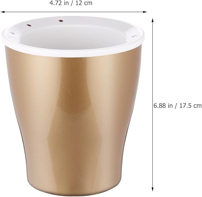 VANZACK 2pcs Self-Watering Plastic Flower Pots Plant Holders with Water Storage Large Size for Indoor Gardening Home Decor Golden Color