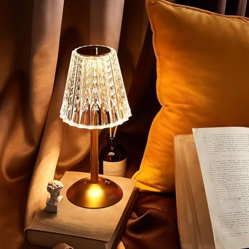 Liliful 8 Pcs Cordless Table Lamp LED Touch, Gold, Classic Style - Image 5