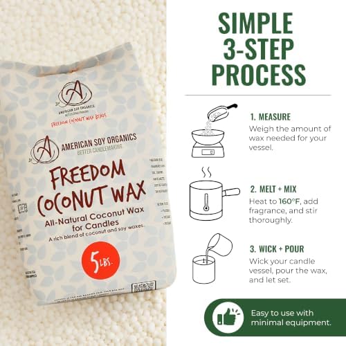 American Soy Organics Freedom Coconut Soy Wax Beads, Candle Wax, 5 lbs - Image 4