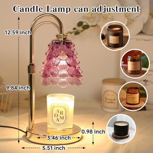 GEEZO Fragrance Candle Warmer Lamp，Electric Candle Warmer with Timer & Dimmer，Mom Christmas Birthday Gifts for Women, House Warming Gifts New Home Bedroom Decor - Image 3